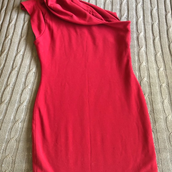 NWOT ASOS | One-Shoulder Red Mini Cocktail Dress - Picture 5 of 8